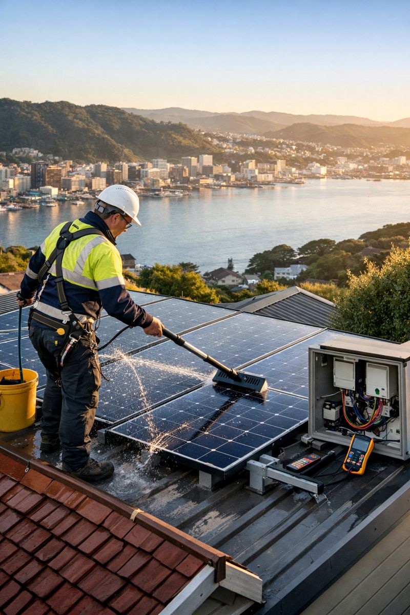 Solar panel cleaning